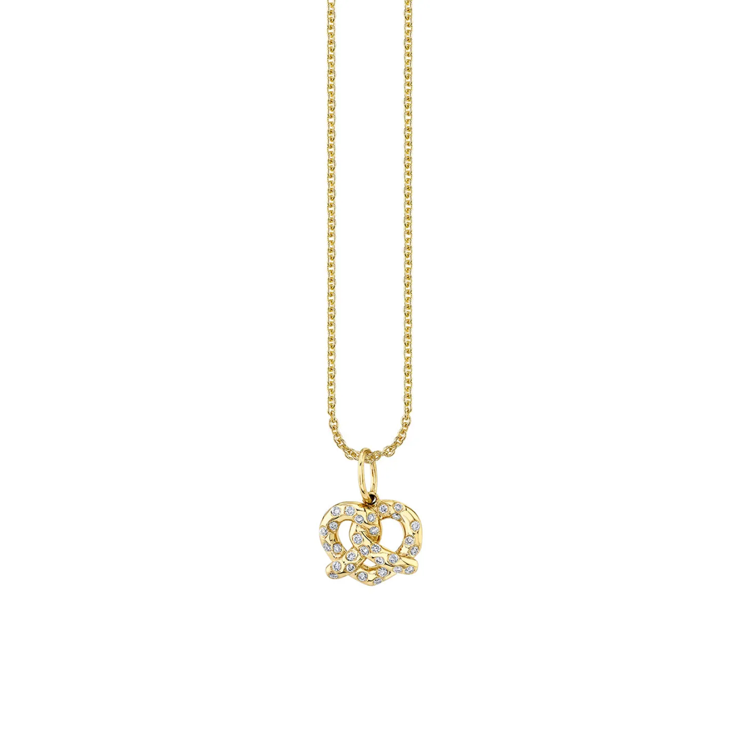 Gold & Diamond Pretzel Charm