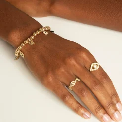 Gold & Diamond Protection Multi-Charm on Gold Beads
