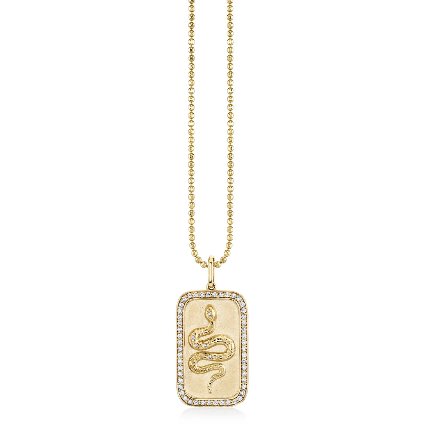 Gold & Diamond Rectangle Snake Charm