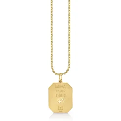 Gold & Diamond Rectangular Tricon Charm