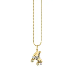 Gold & Diamond Retro Roller Skate Charm