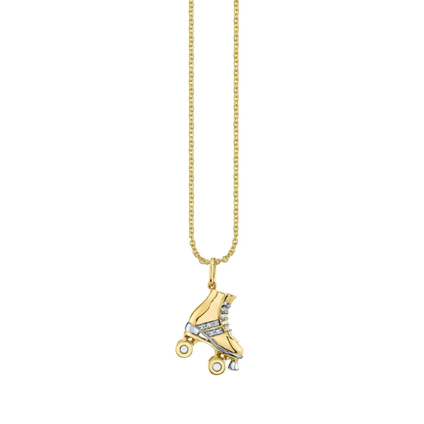 Gold & Diamond Retro Roller Skate Charm