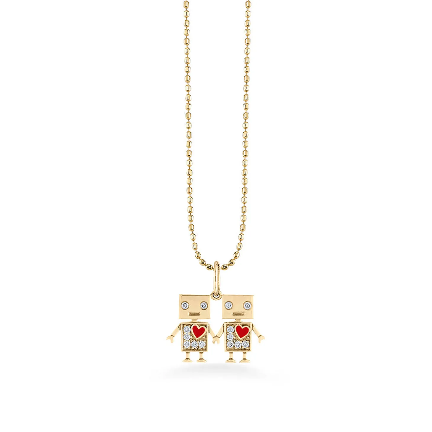 Gold & Diamond Robot Friendship Charm
