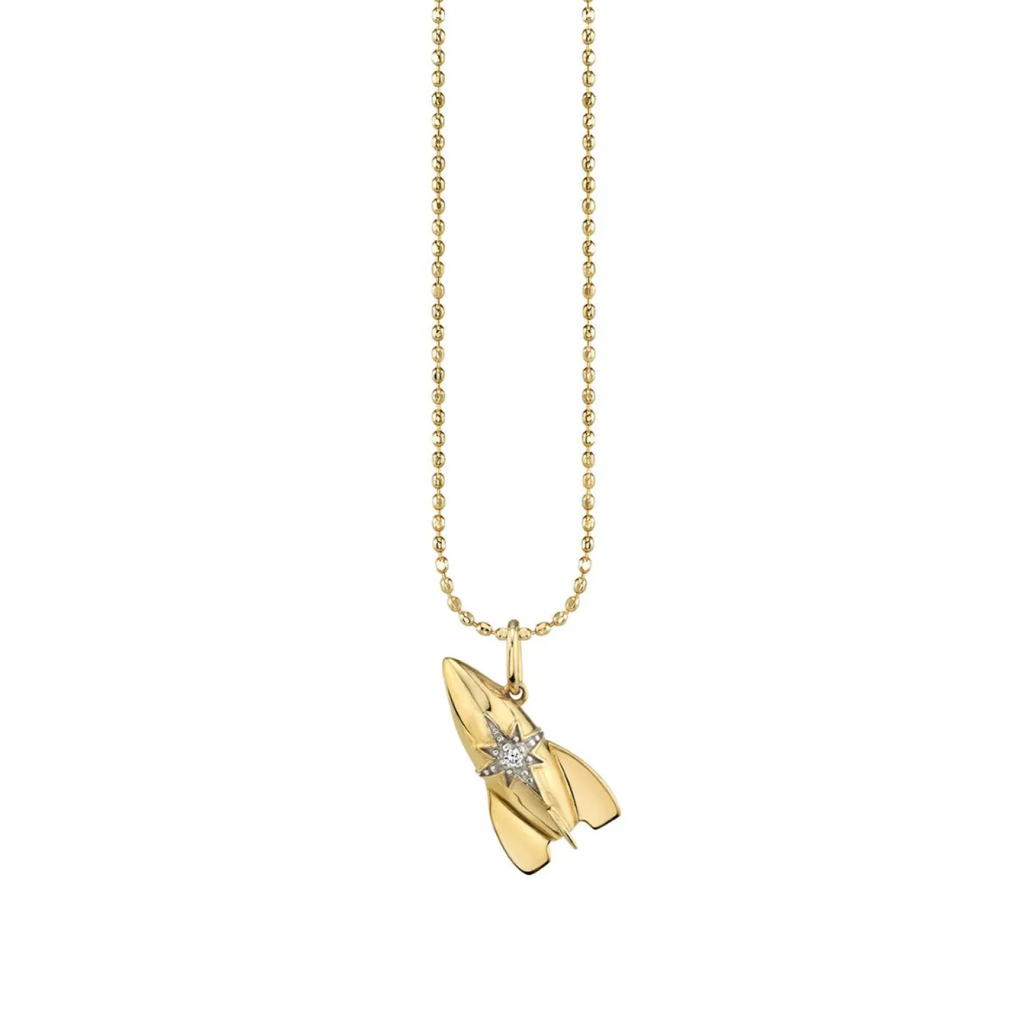 Gold & Diamond Rocket Charm