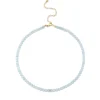 Gold & Diamond Rondelle Aquamarine Necklace