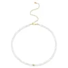 Gold & Diamond Rondelle Mother Of Pearl Heishi Choker
