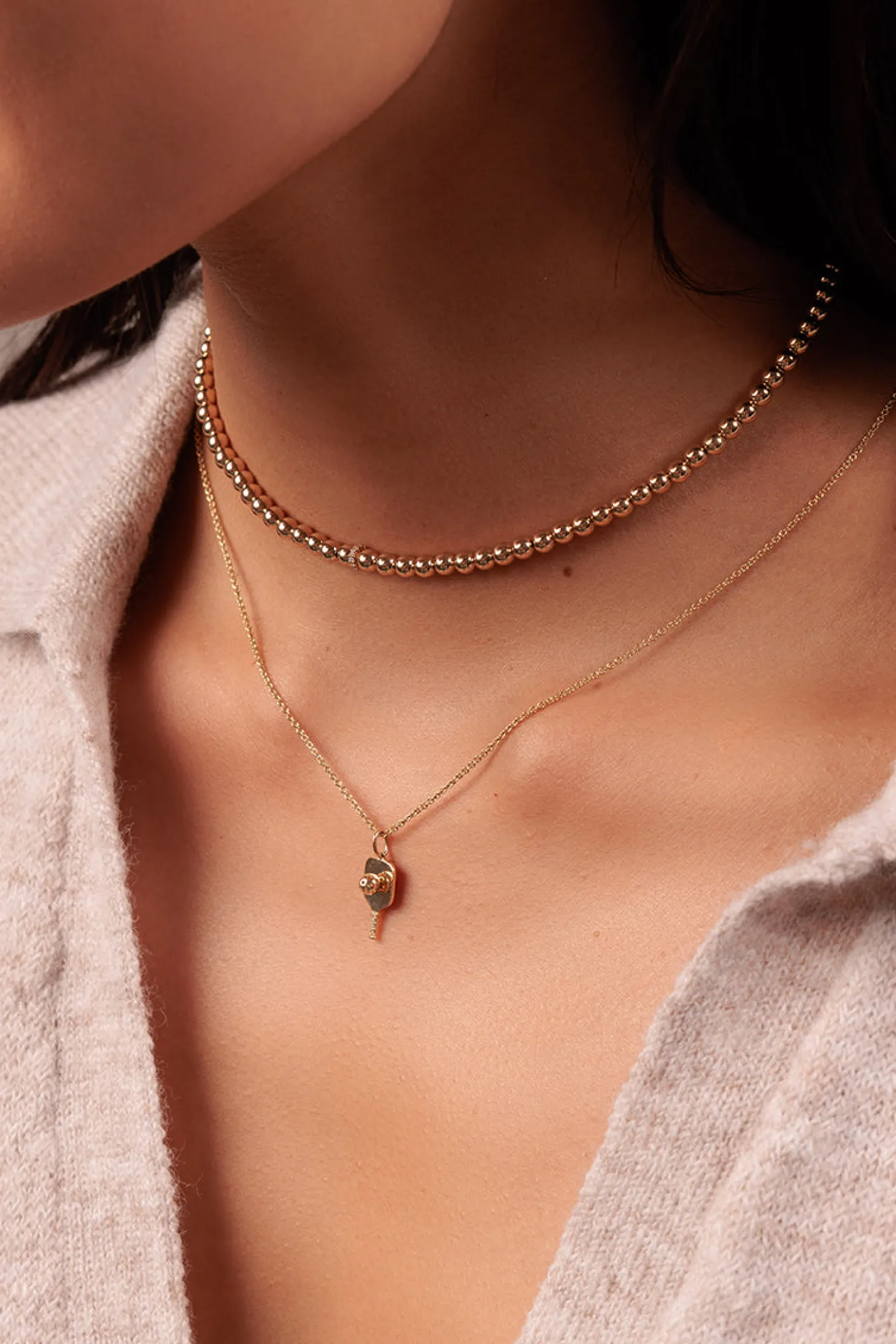 Gold & Diamond Rondelle Necklace