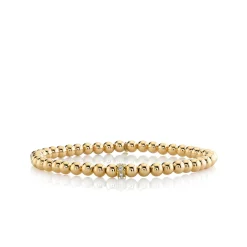 Gold & Diamond Rondelle on Gold Beads