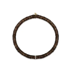 Gold & Diamond Rondelle on Smoky Topaz