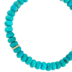 Gold & Diamond Rondelle on Turquoise