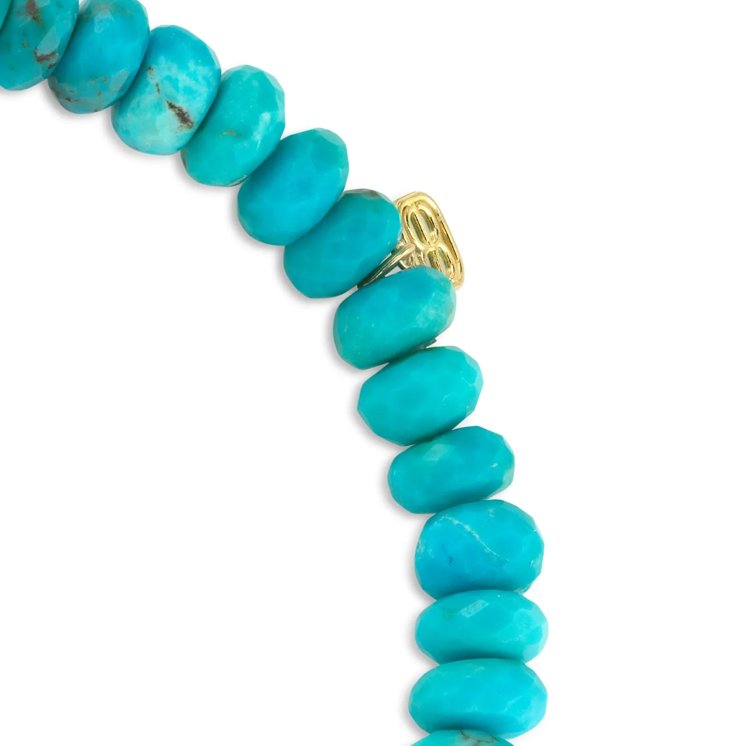 Gold & Diamond Rondelle on Turquoise