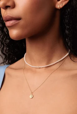 Gold & Diamond Rondelle Pearl Necklace