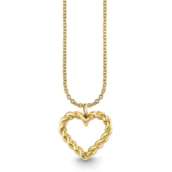 Gold & Diamond Rope Heart Charm