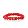 Gold & Diamond Rose Rondelle on Red Sea Bamboo