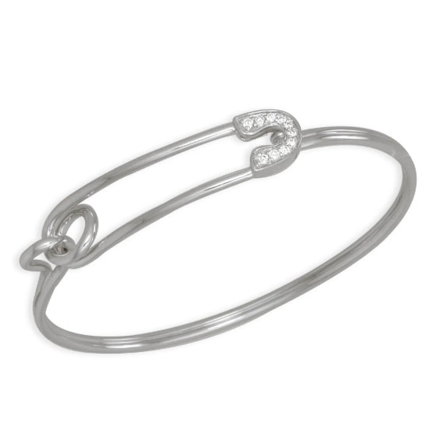 Gold & Diamond Safety Pin Bracelet