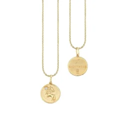 Gold & Diamond Sagittarius Zodiac Medallion