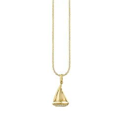 Gold & Diamond Sailboat Charm