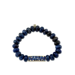 Gold & Diamond Sapphire Bar on Sapphire