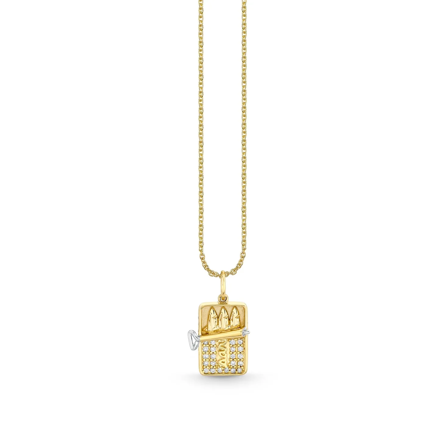 Gold & Diamond Sardine Can Charm