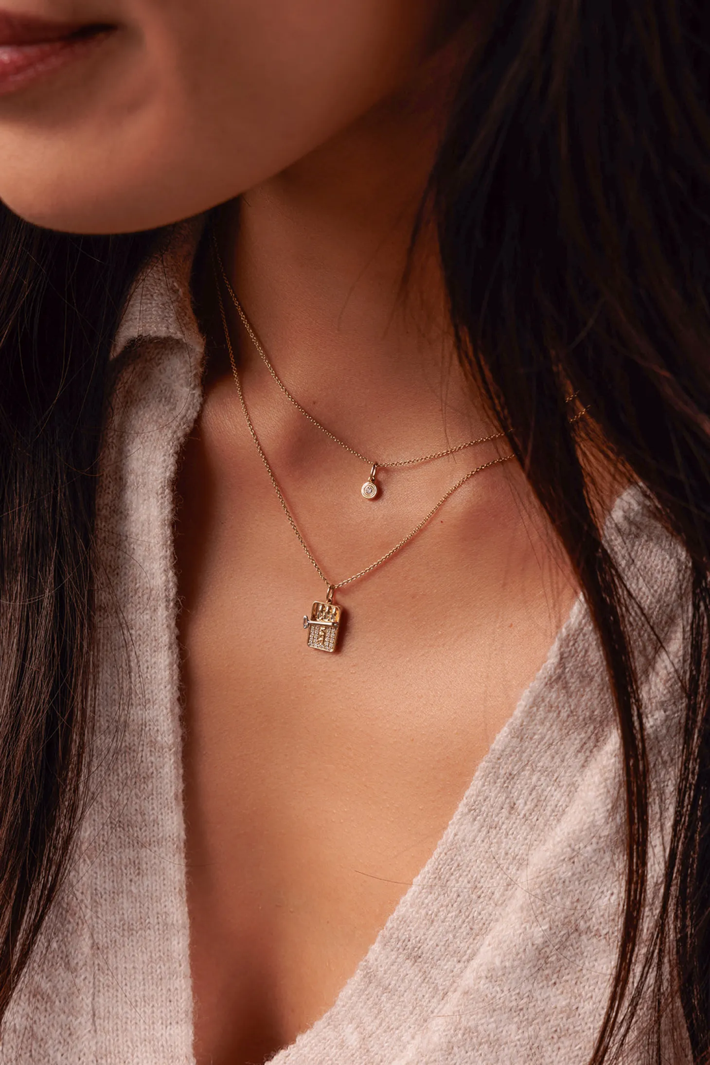 Gold & Diamond Sardine Can Charm