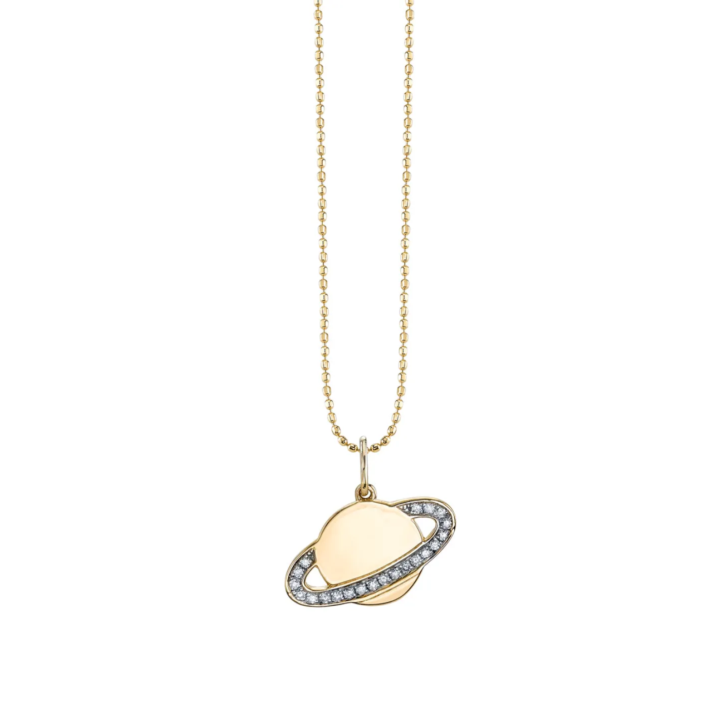 Gold & Diamond Saturn Charm