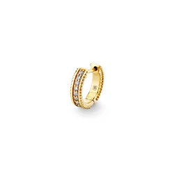 Gold & Diamond Scallop Edge Huggie Hoops