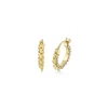 Gold & Diamond Scallop Huggies