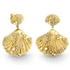 Gold & Diamond Scallop Shell Earring