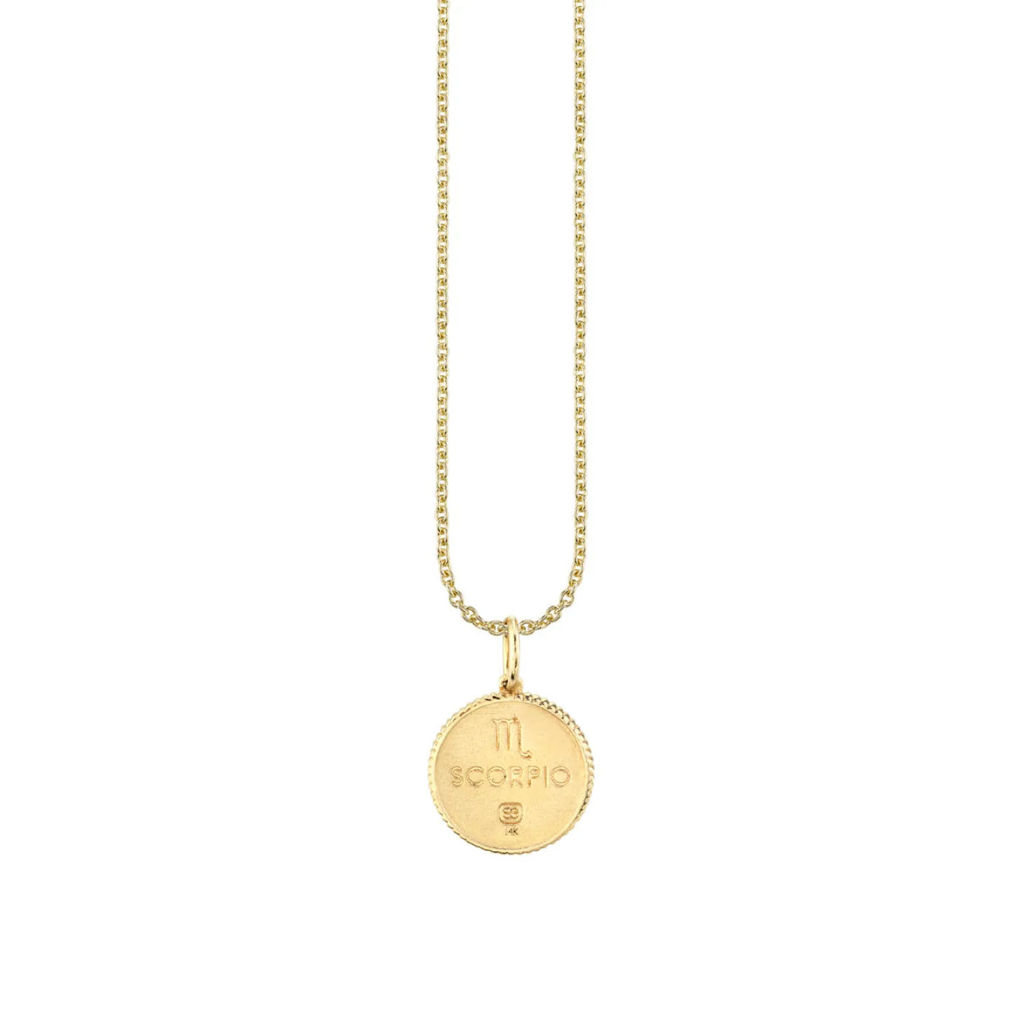 Gold & Diamond Scorpio Zodiac Medallion