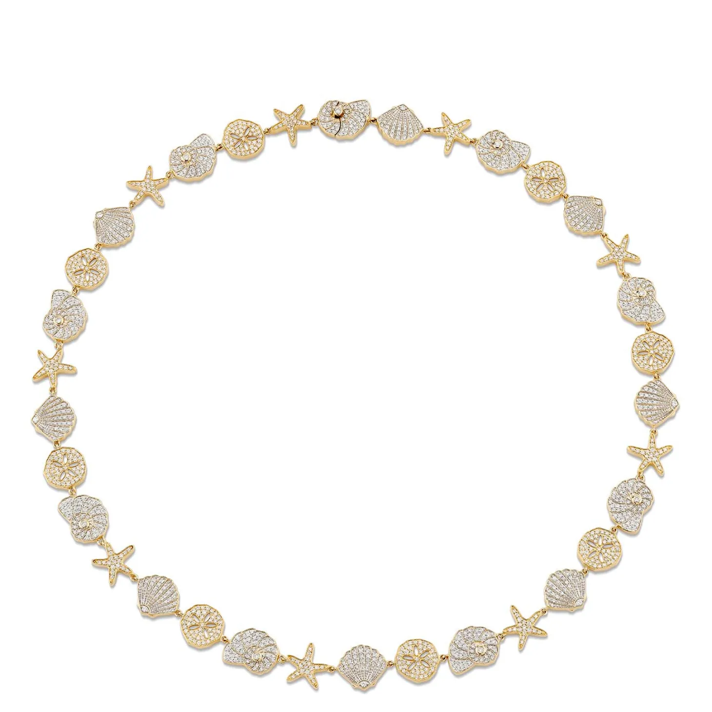 Gold & Diamond Sea Life Eternity Necklace