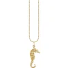 Gold & Diamond Seahorse Charm