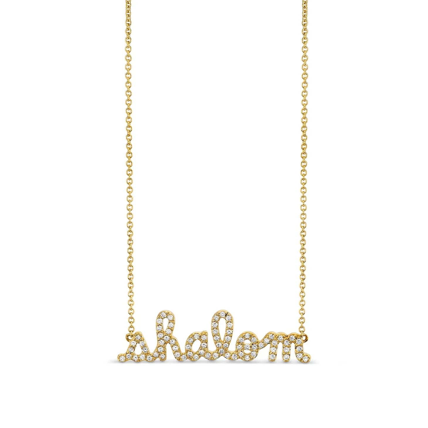 Gold & Diamond Shalom Necklace