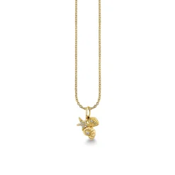 Gold & Diamond Shell Cluster Charm