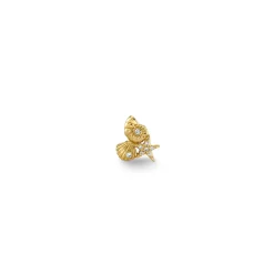 Gold & Diamond Shell Cluster Stud