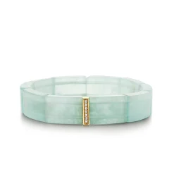 Gold & Diamond Single Row Spacer on Aquamarine
