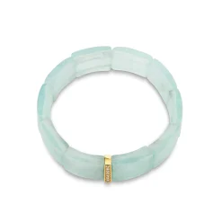 Gold & Diamond Single Row Spacer on Aquamarine