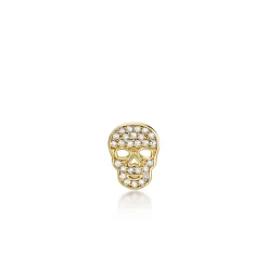 Gold & Diamond Skull Stud