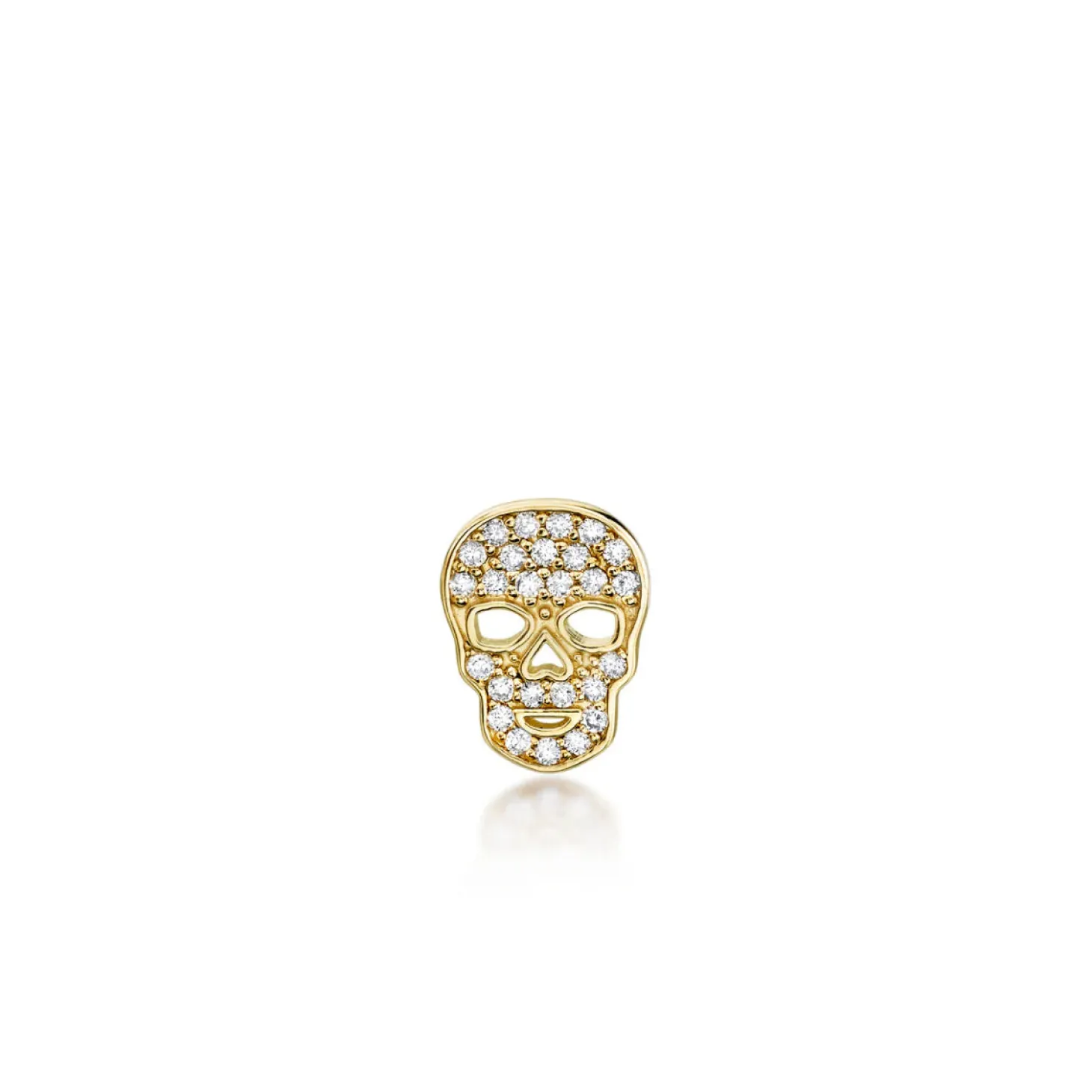 Gold & Diamond Skull Stud