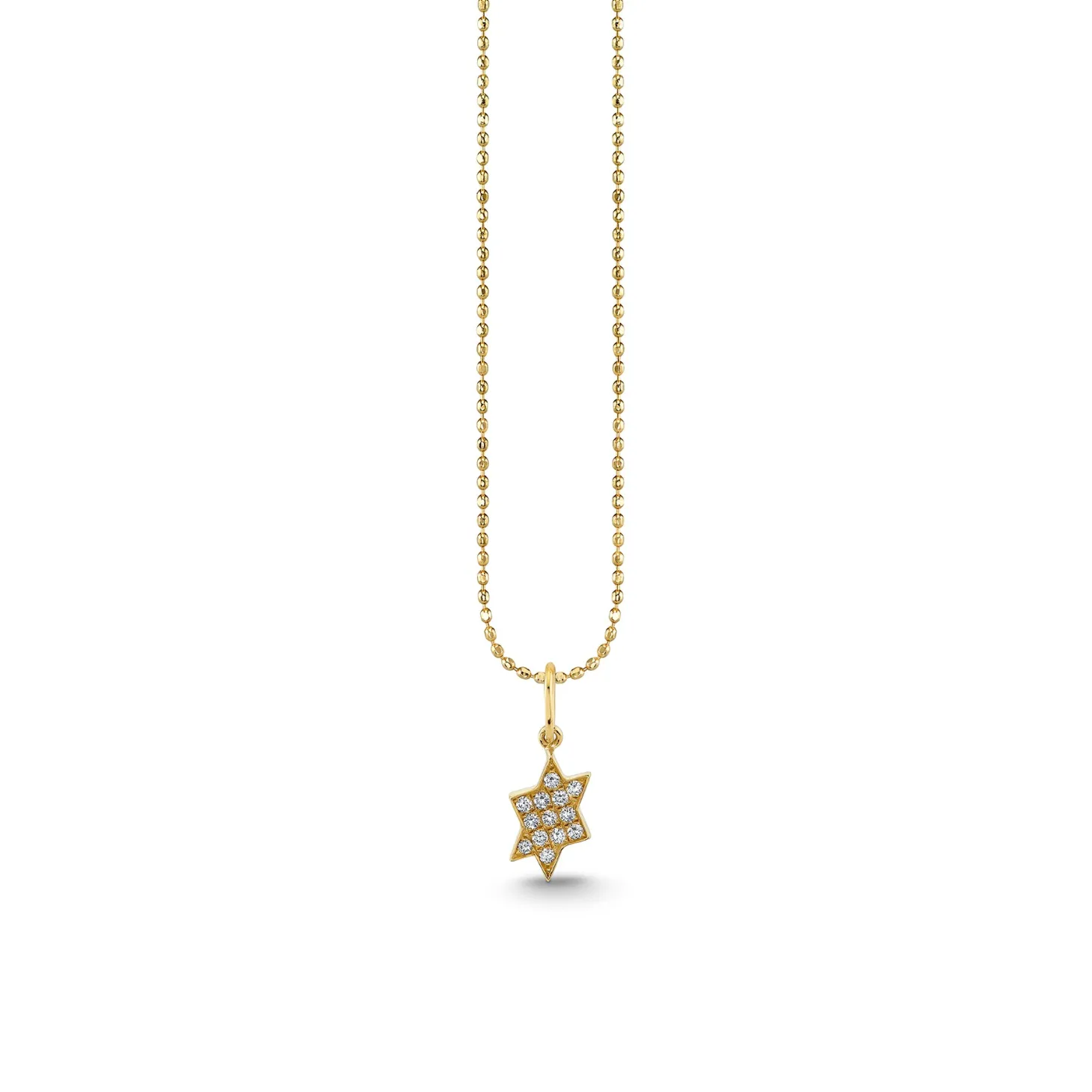 Gold & Diamond Slanted Star of David Charm