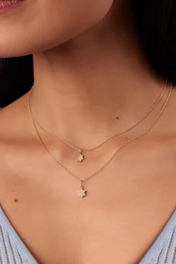 Gold & Diamond Slanted Star of David Charm