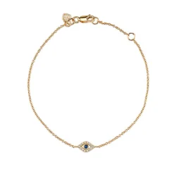 Gold & Diamond Small Bezel Eye Bracelet