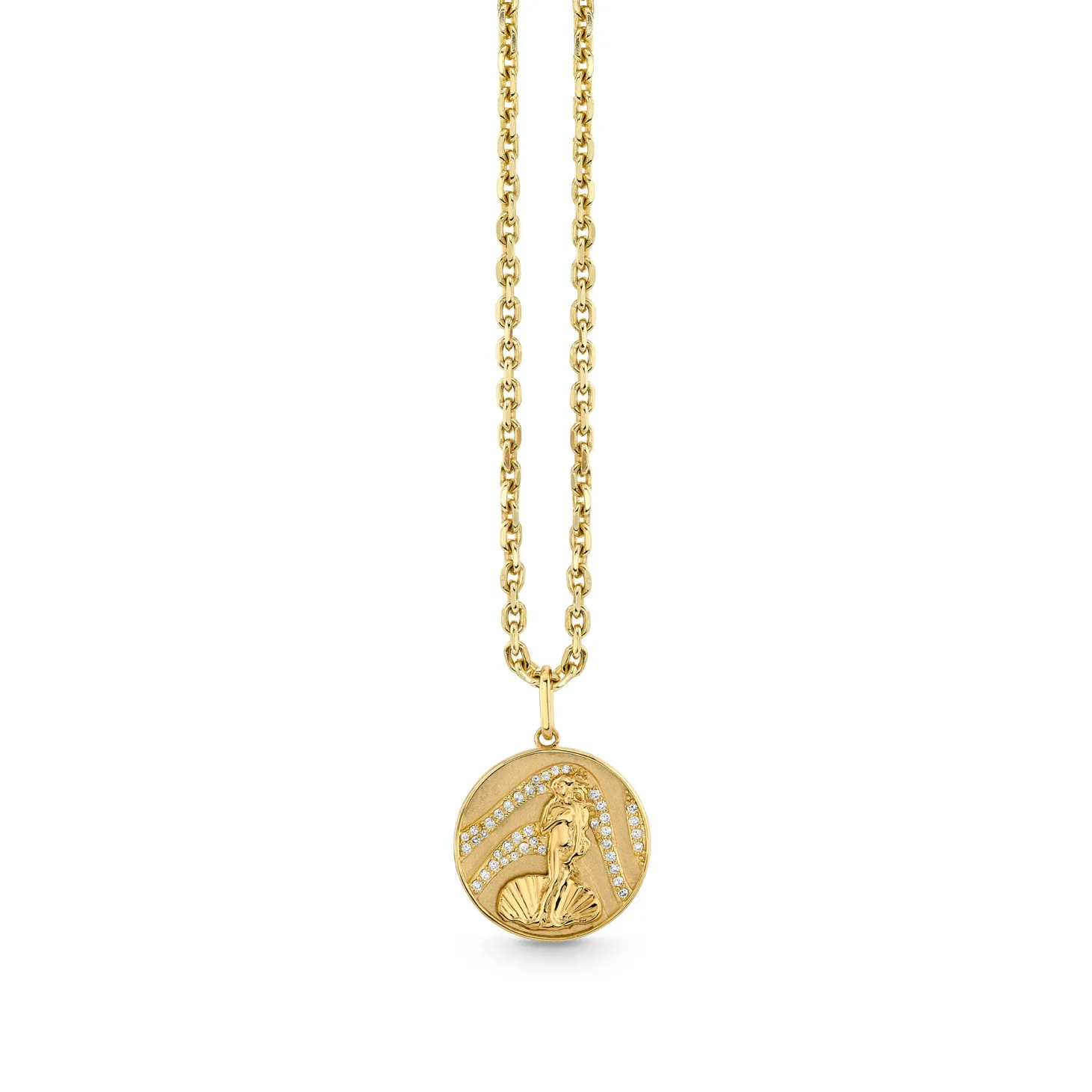 Gold & Diamond Small Birth of Venus Coin