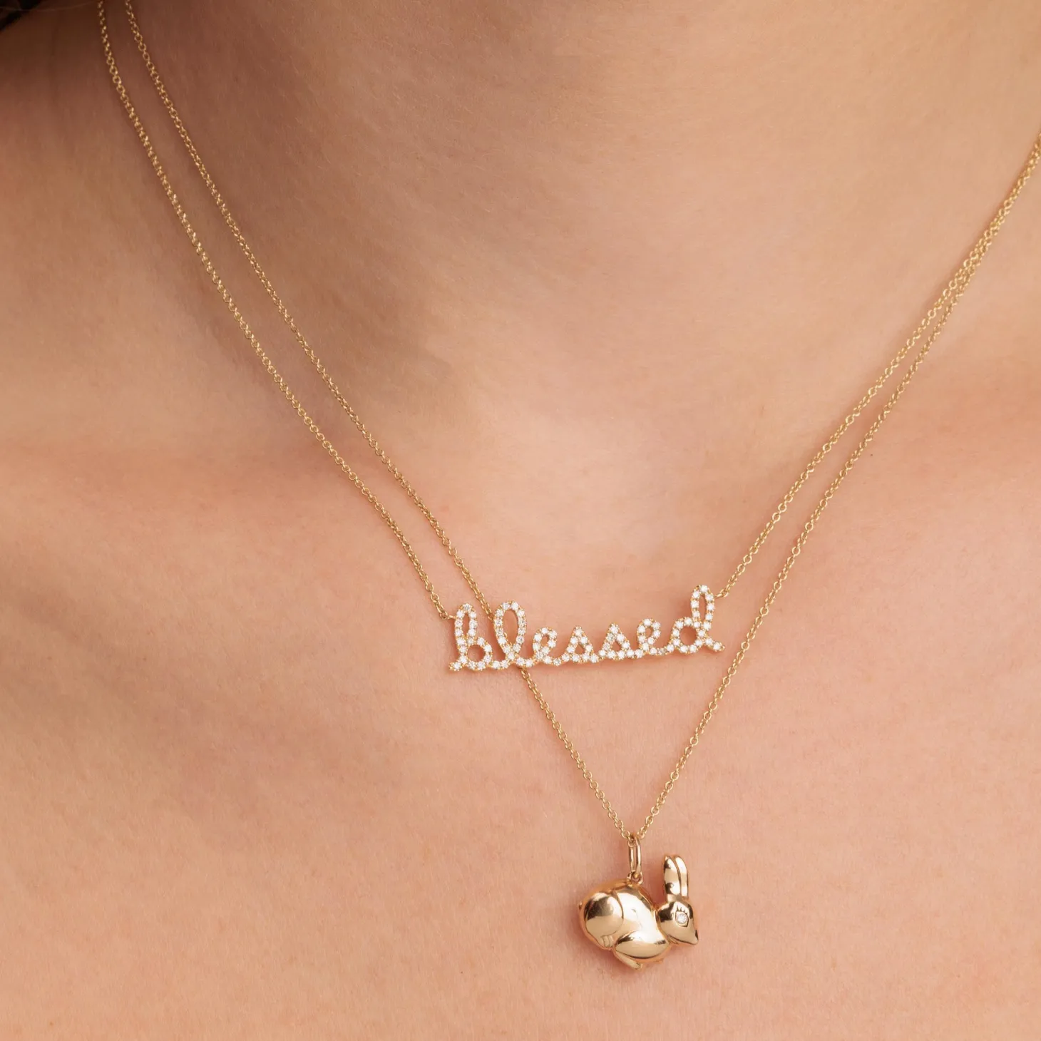 Gold & Diamond Small Blessed Necklace