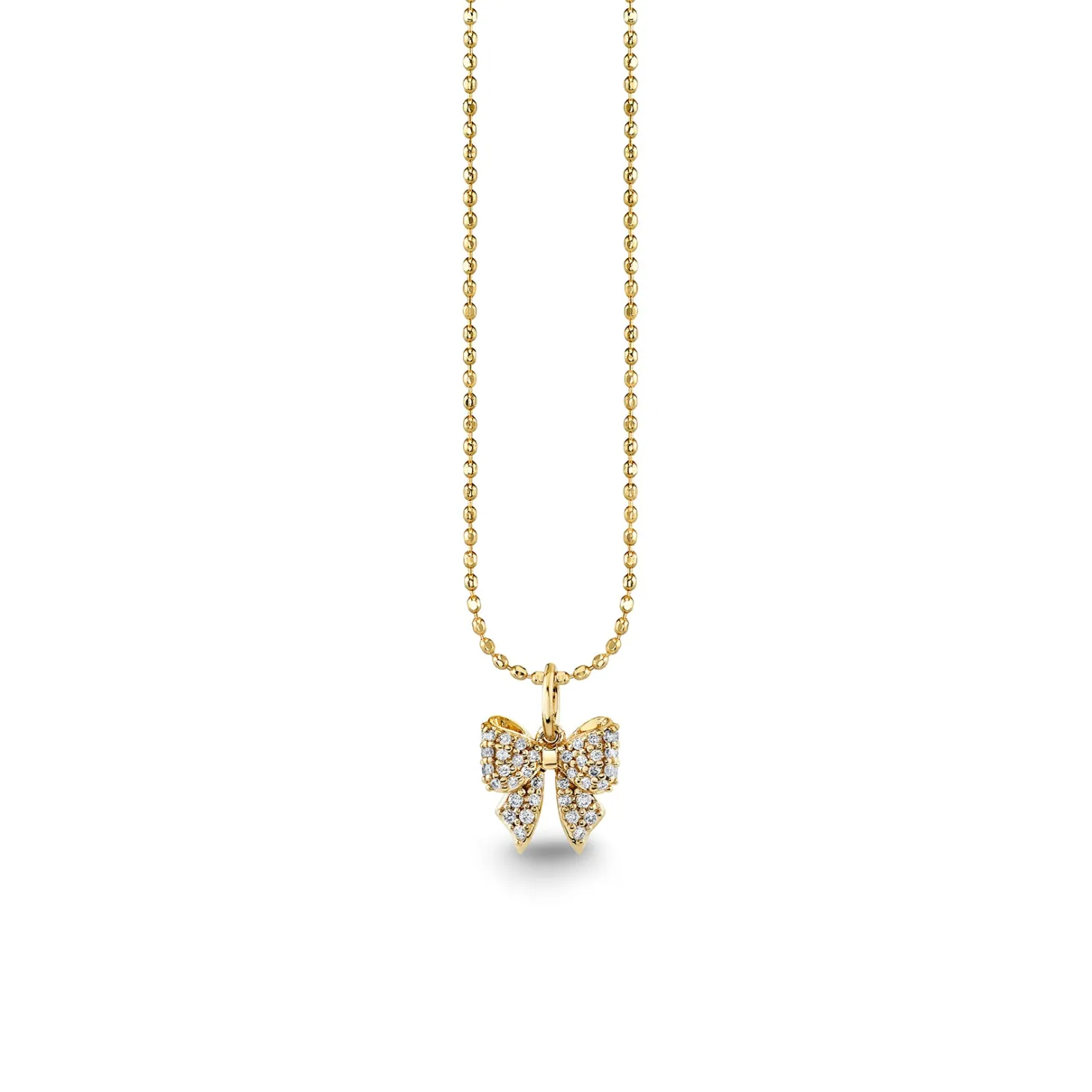 Gold & Diamond Small Bow Charm
