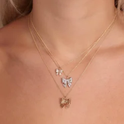 Gold & Diamond Small Bow Charm