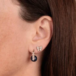 Gold & Diamond Small Bow Stud