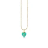 Gold & Diamond Small Carved Stone Heart Charm