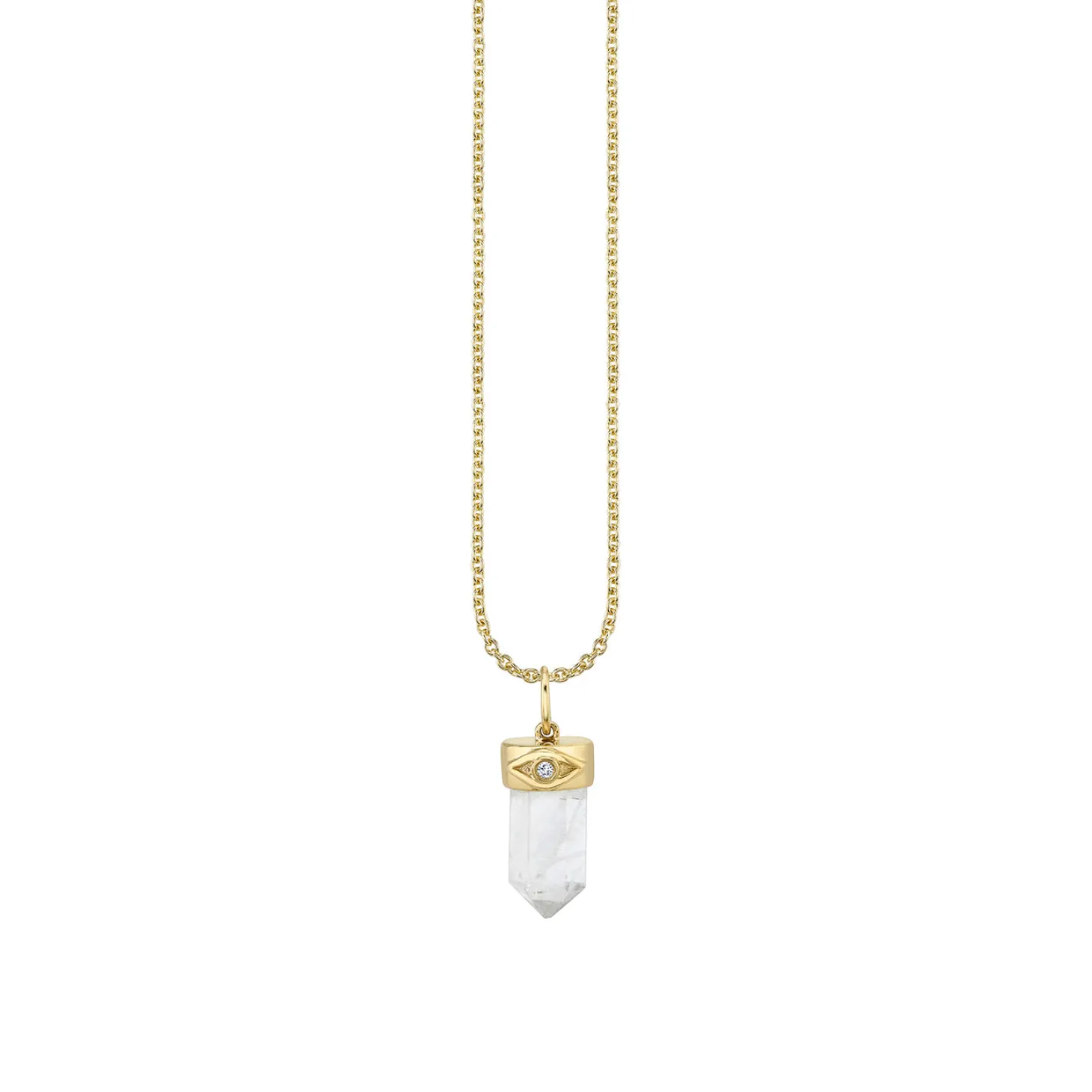 Gold & Diamond Small Carved Stone Charm