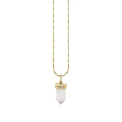 Gold & Diamond Small Carved Stone Charm