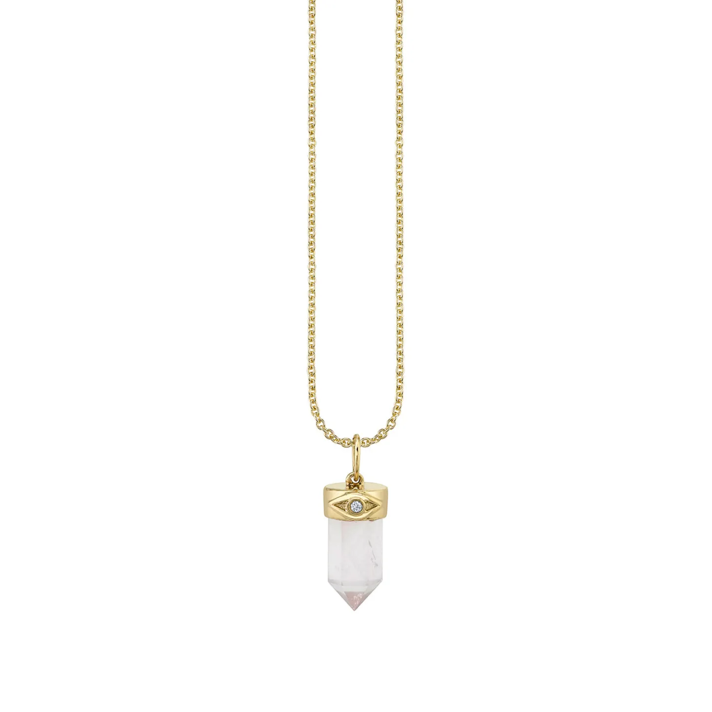 Gold & Diamond Small Carved Stone Charm